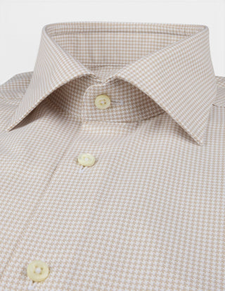 Slimline Skjorta Hundtand Beige