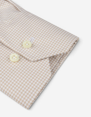 Slimline Skjorta Hundtand Beige