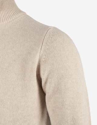 Tröja Half Zip Merinoull Ljusbeige
