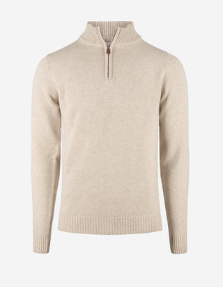 Tröja Half Zip Merinoull Ljusbeige