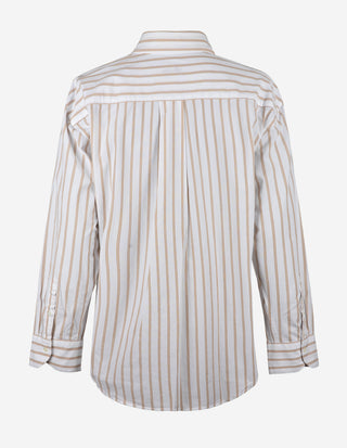 Jackie Skjorta Bomull Randig Beige/Vit
