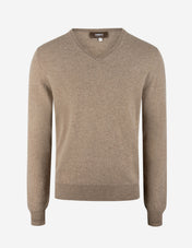 Tröja V-Hals Kashmir Beige Melerad