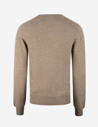 Tröja V-Hals Kashmir Beige Melerad