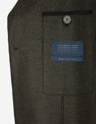 Kavaj Light Pressed Wool Olivgrön
