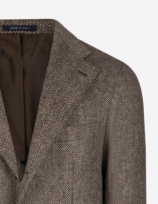 Sartorial Jacket Kavaj Tweed Fiskben Brun