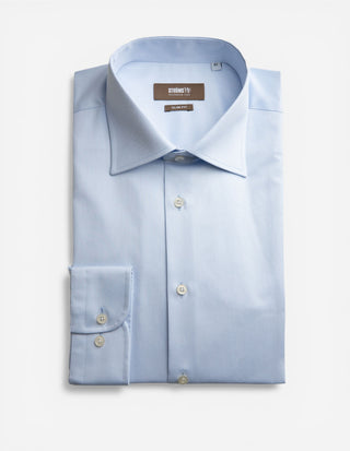 Slim Fit Skjorta Bomull Light Blue