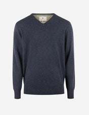 Geelong Tröja V-hals Merino Mörkblå