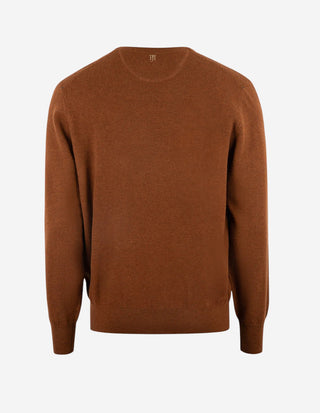 Geelong Tröja V-hals Merino Brun