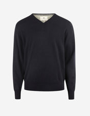 Geelong Tröja V-hals Merino Marinblå