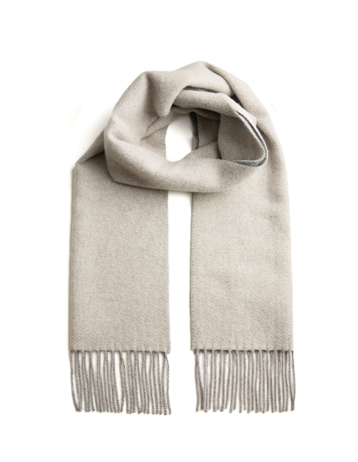 Piacenza Cashmere Light Grey Taupe Two-Sided Silk Cashmere Scarf