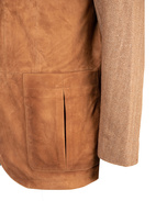 Wanderer Hooded Suede Tweed Jacket Chestnut Stl 50