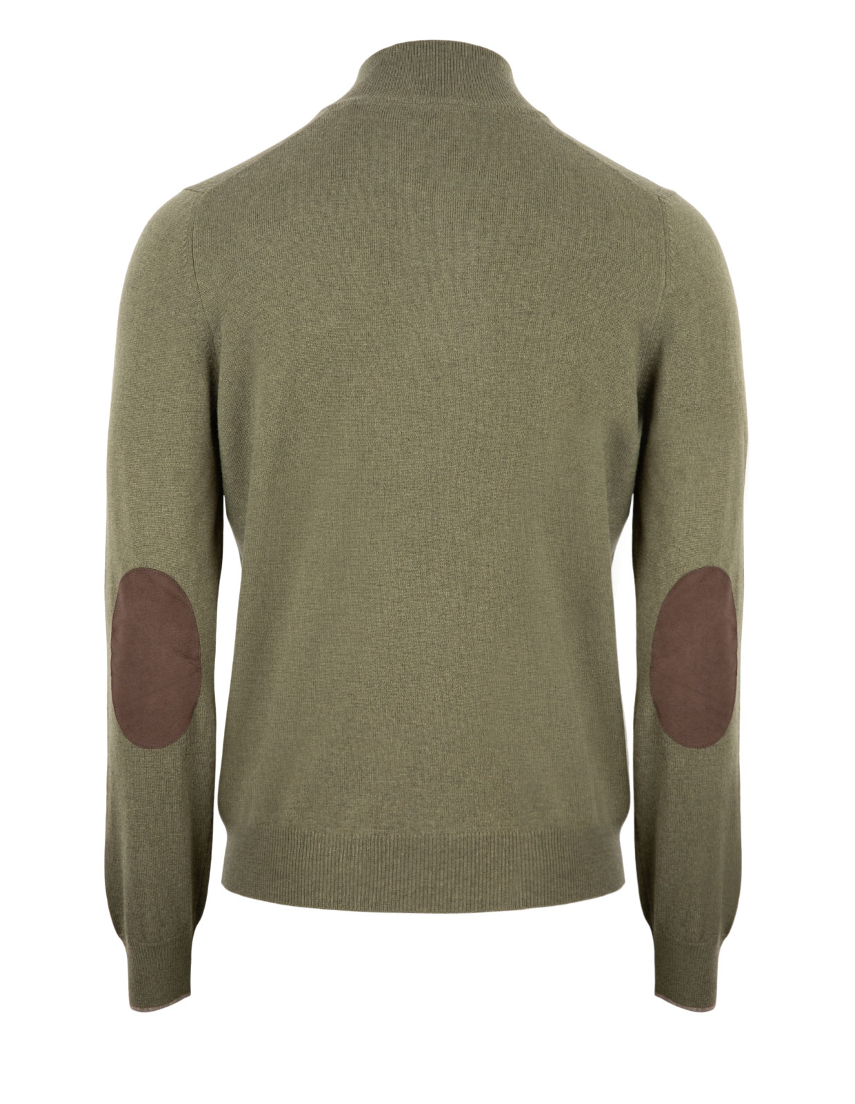 Half Zip W Patch Wool & Cashmere Olive