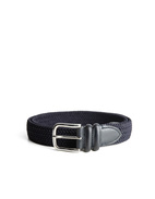 Woven Stretched Rayon Belt Navy Blue