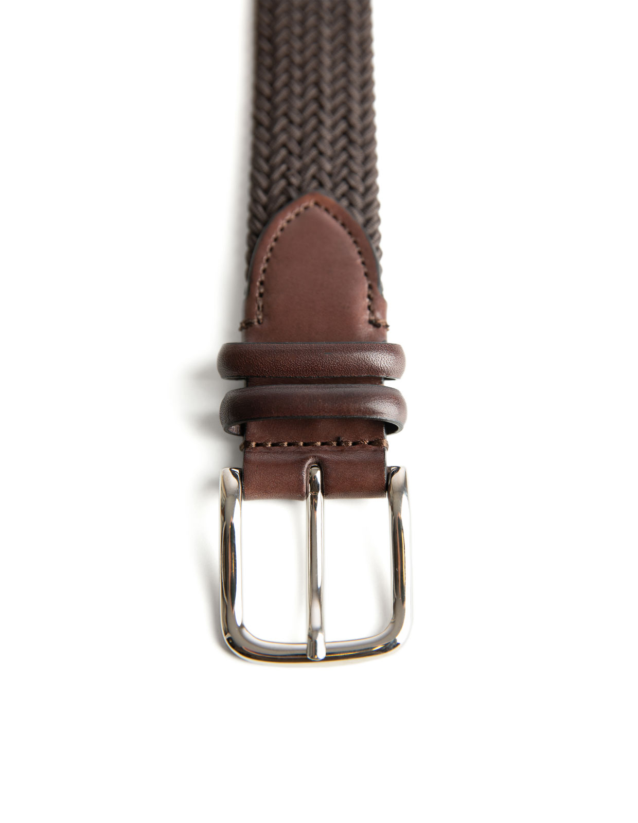 Woven Stretched Rayon Belt Dark Brown