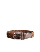 Woven Stretched Rayon Belt Multi Brown Stl 105