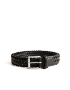 Braided Leather Belt Black Stl 80