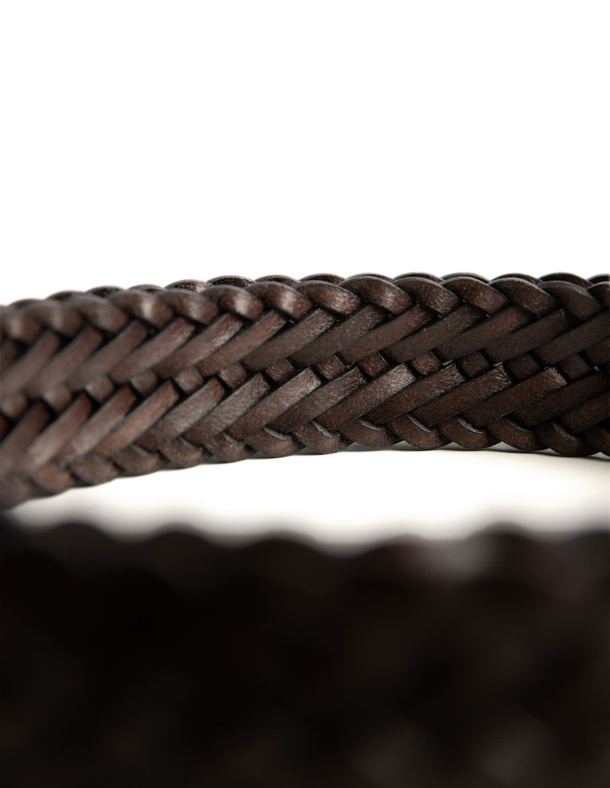 Braided Leather Belt Brown Stl 80