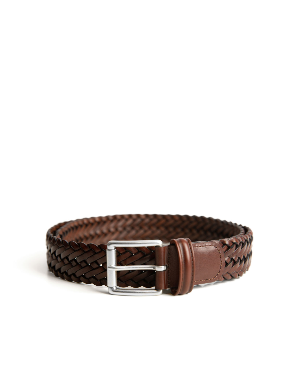 Braided Leather Belt Cognac Stl 120