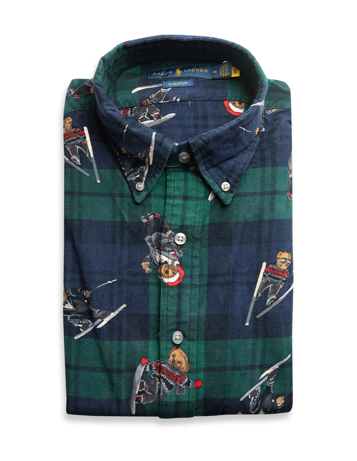 Classic Fit Polo Bear Corduroy Shirt Blackwatch