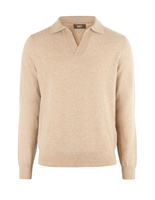 Sartorial Open Polo Tröja Ull/Cashmere Beige Stl S