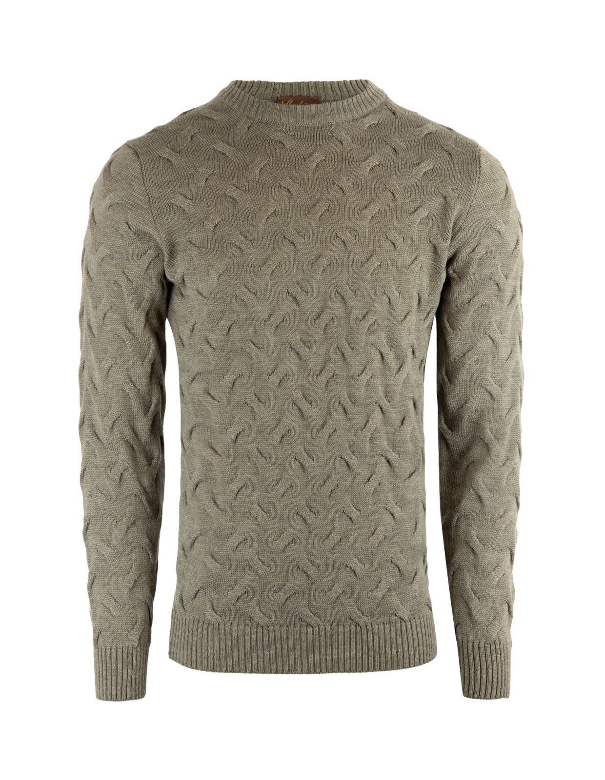 Cable Crew Neck Merino Sweater Sage