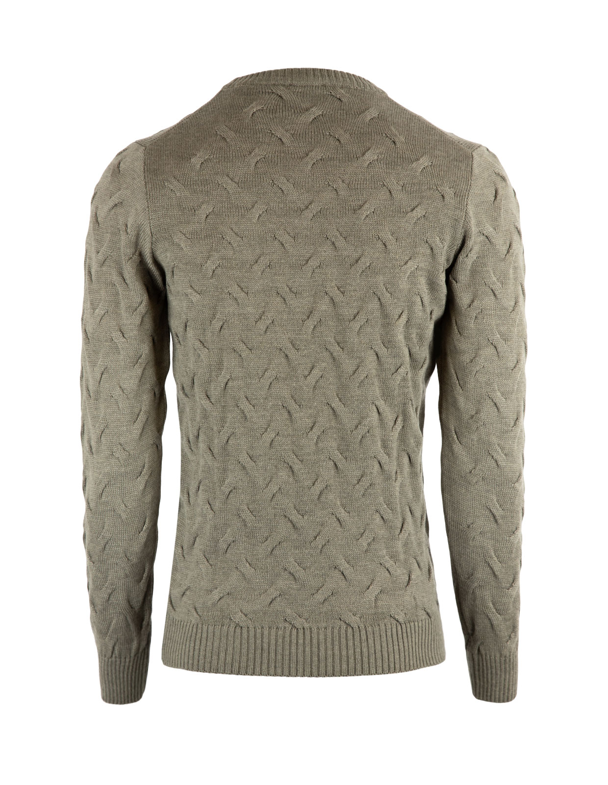 Cable Crew Neck Merino Sweater Sage