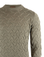 Cable Crew Neck Merino Sweater Sage Stl S