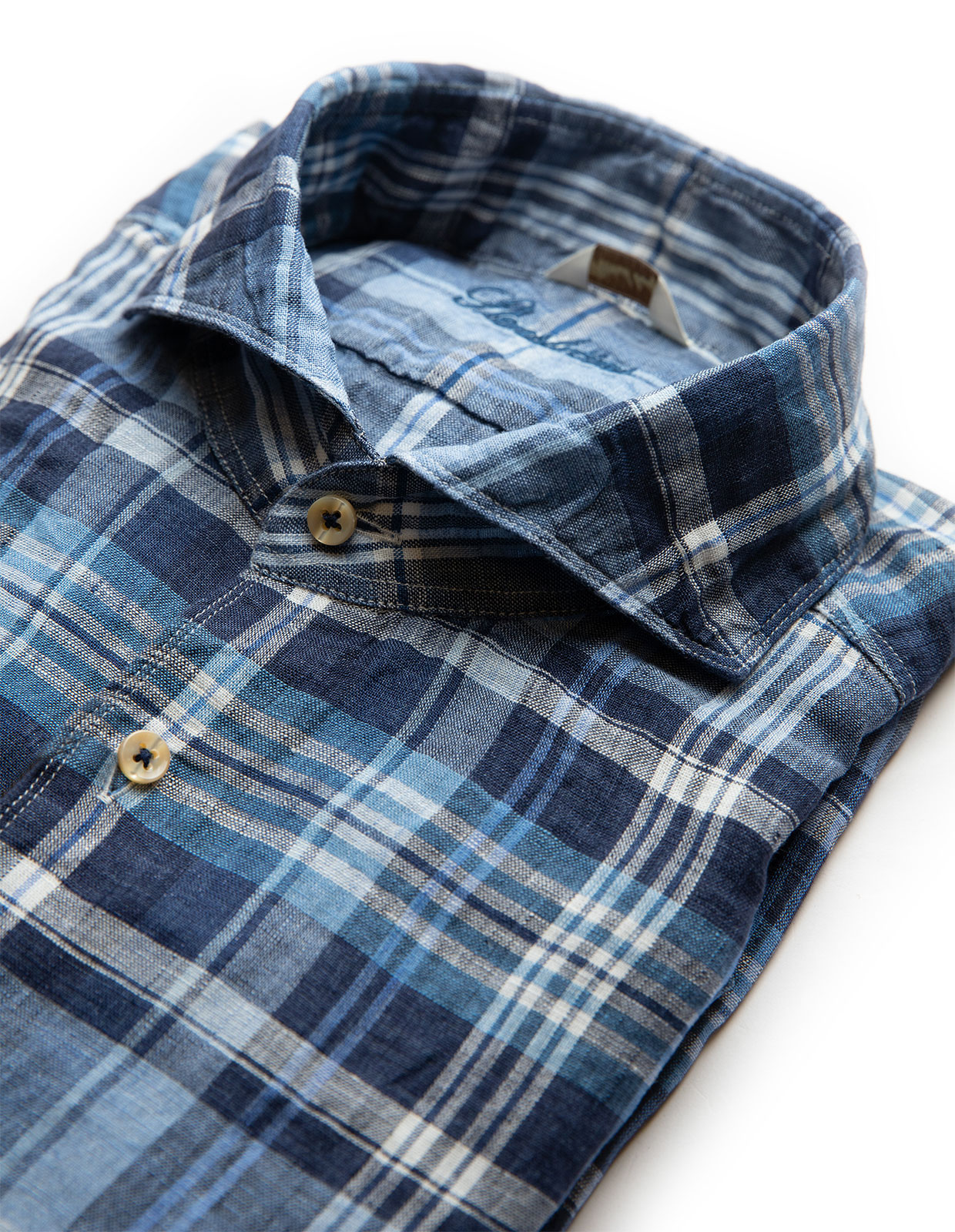 Fitted Linen Shirt Blue/Blue