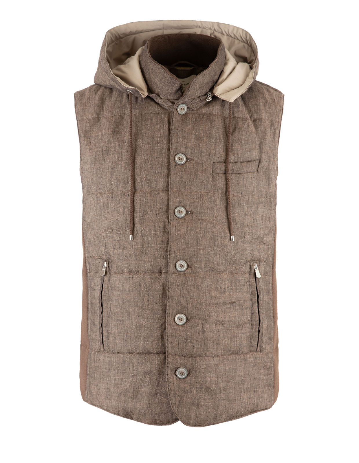 Hooded Vest Brown