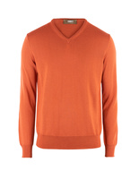 Tröja V-ringad Merinoull Orange Stl XL