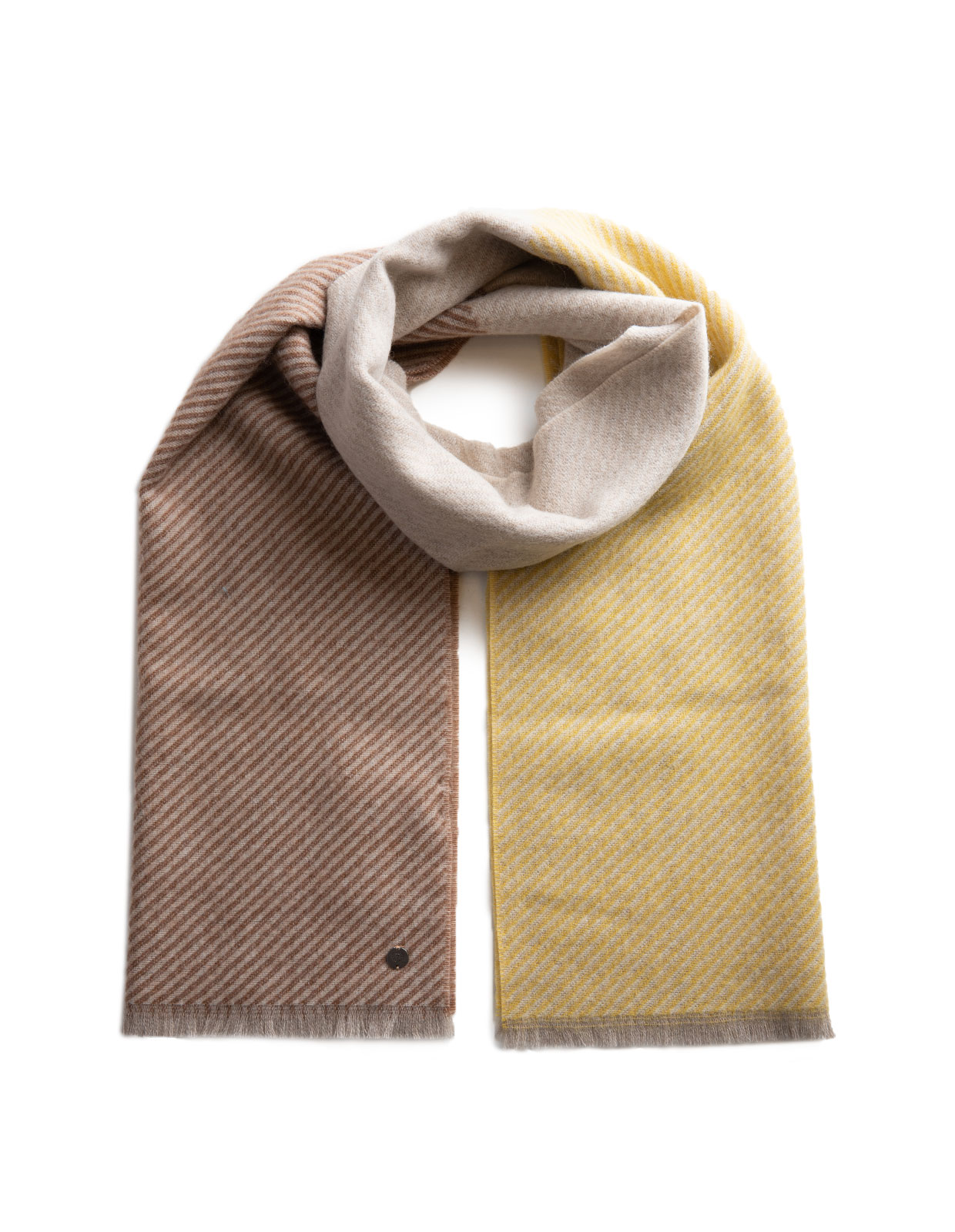 Striped Wool Scarf Creme Brule