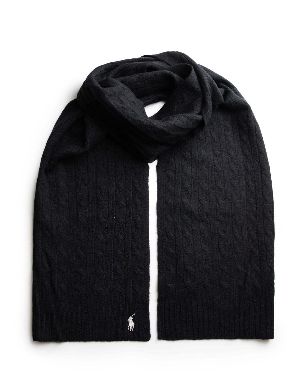 Cable Knit Scarf Black