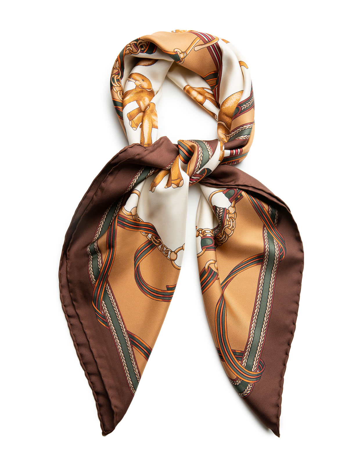 Scarf in Silk Brun