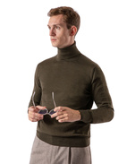 Roll Neck Merino Olive Green Stl M