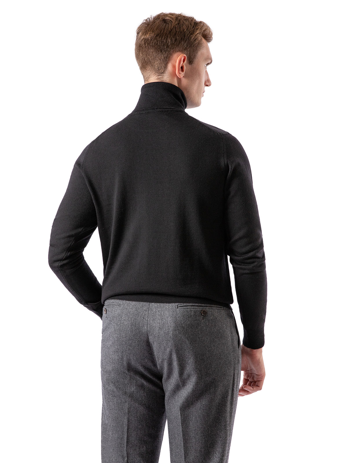 Roll Neck Merino Black Stl XXL