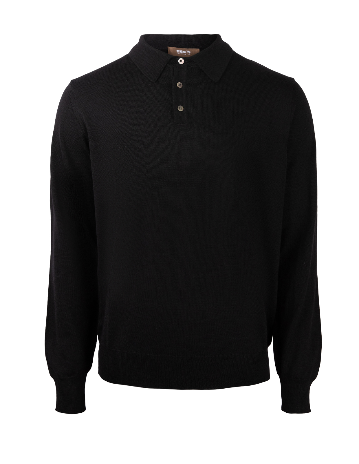 Poloshirt Merino Svart Stl XXL