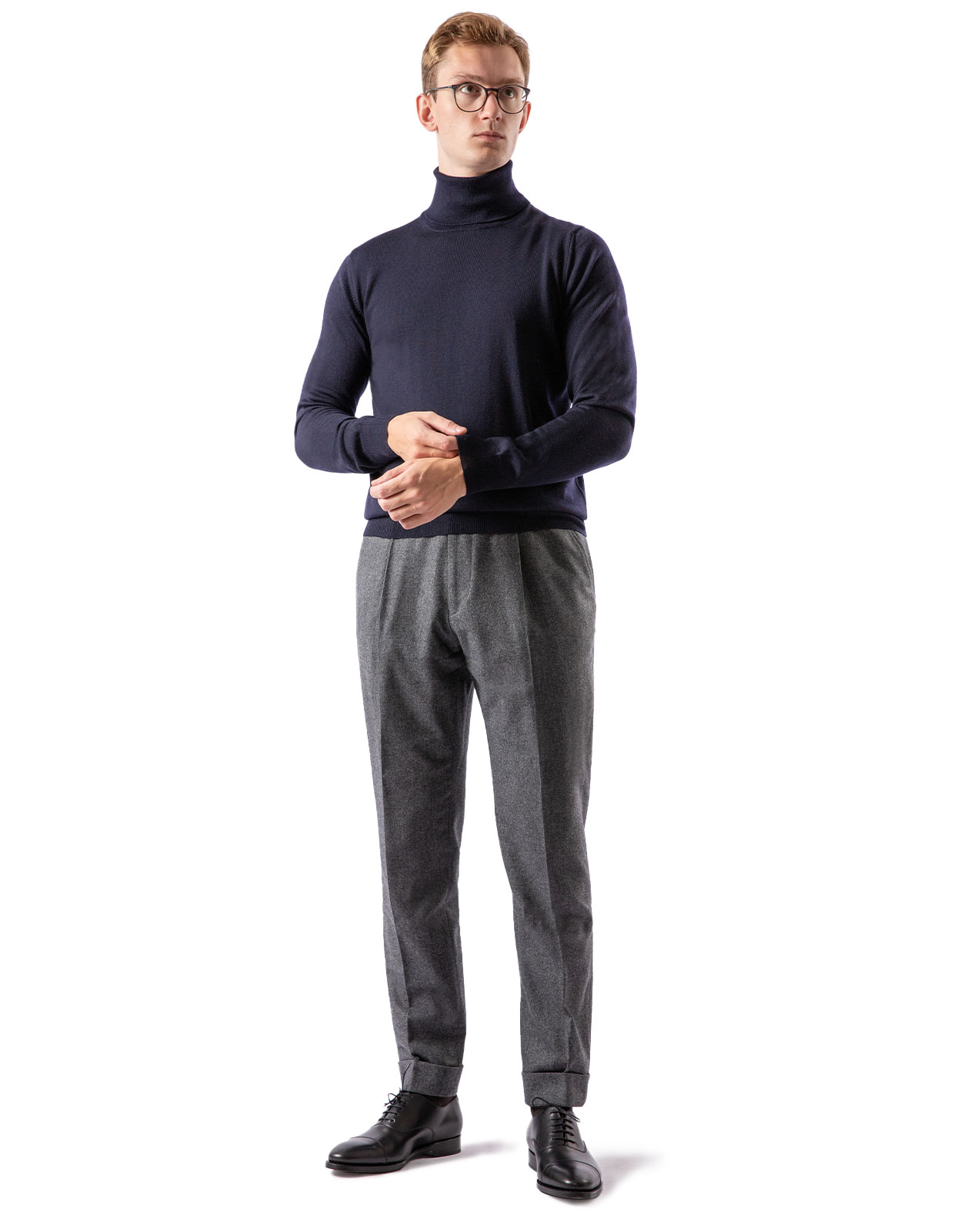 Roll Neck Merino Navy Stl XL