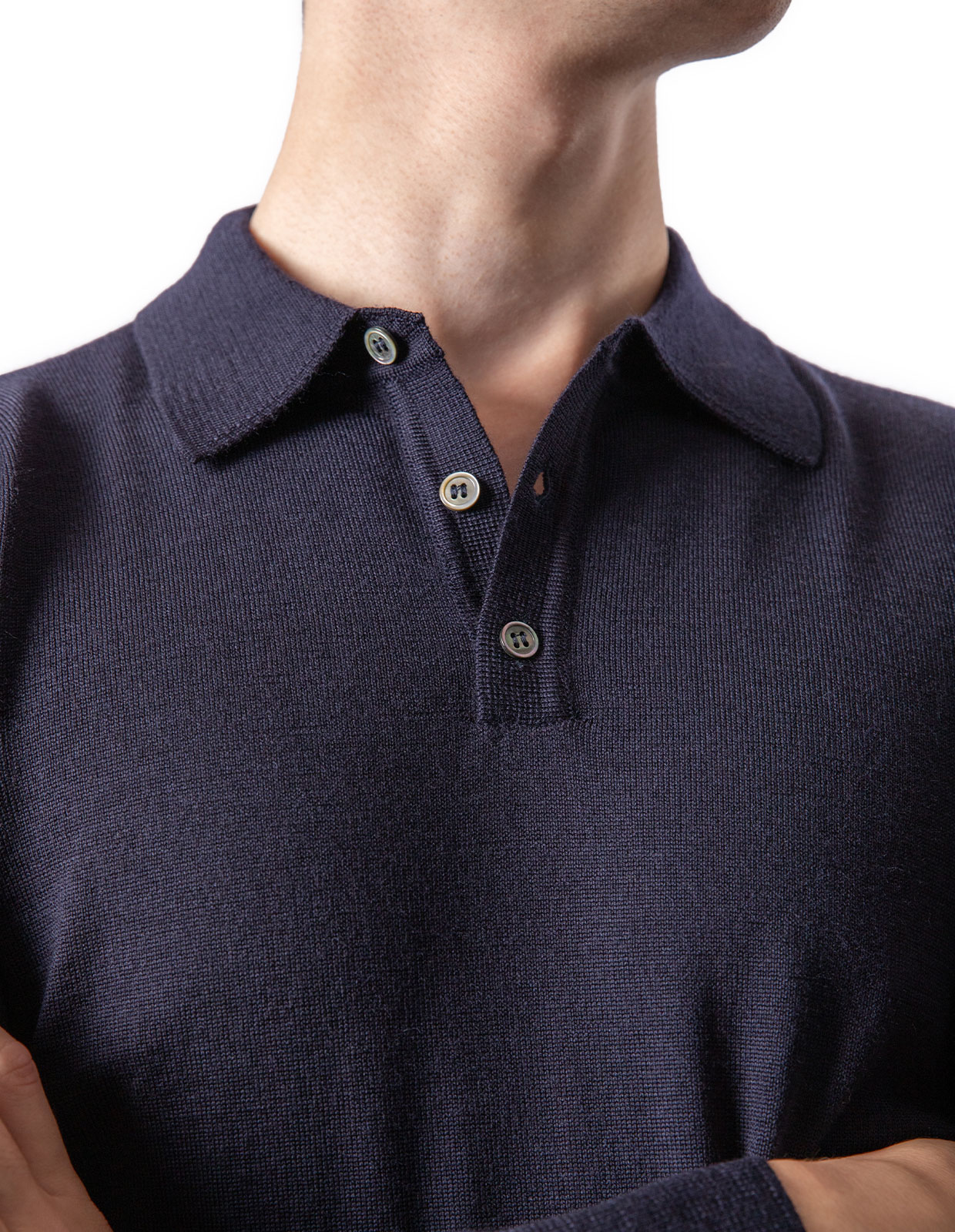 Poloshirt Merino Navy Stl 3XL