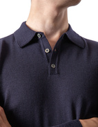 Poloshirt Merino Navy Stl M