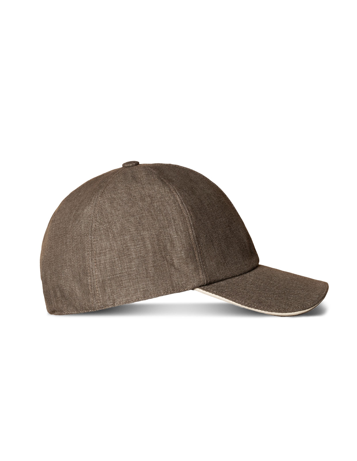 Linen Twill Baseball Cap Brown