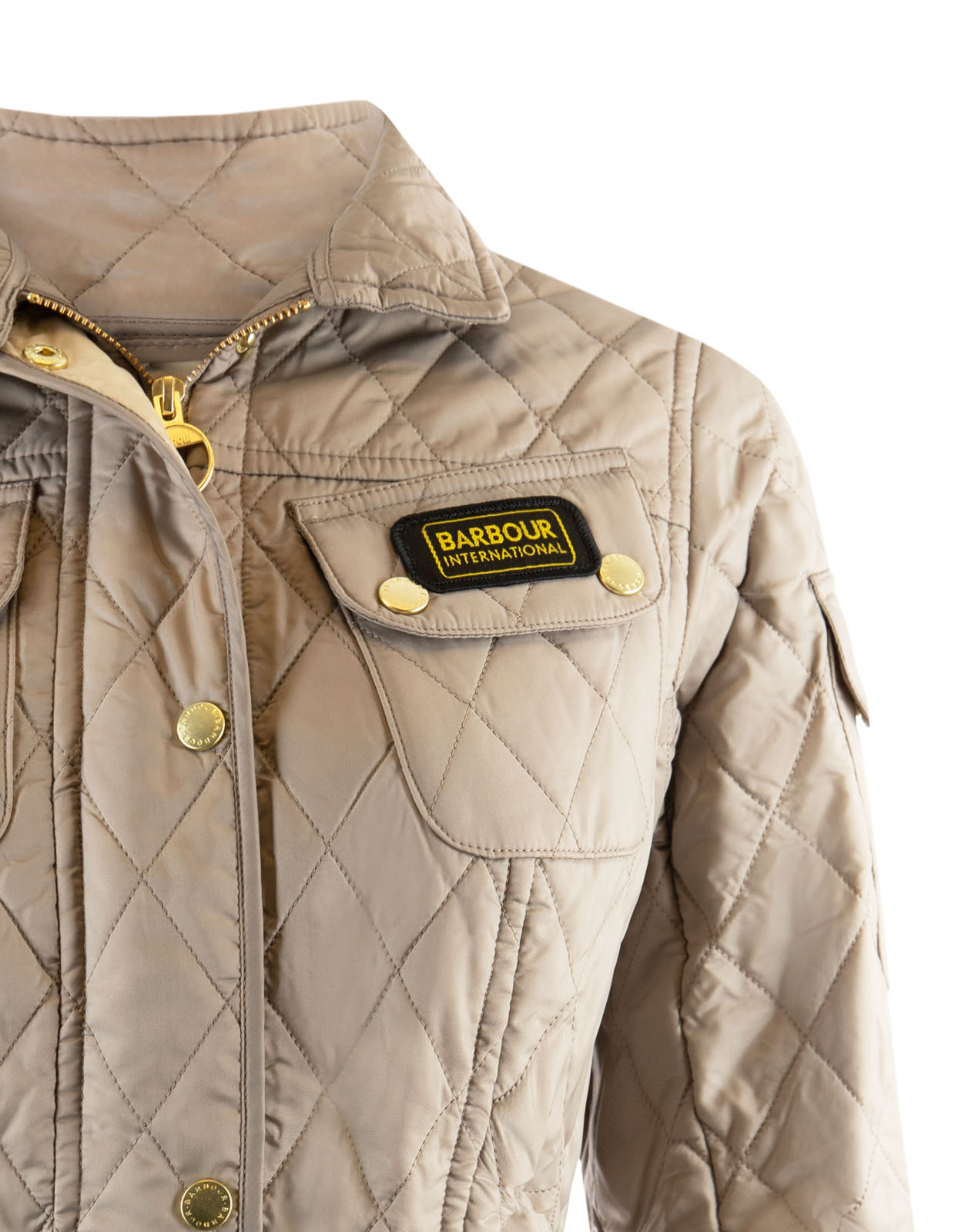 Barbour International Quilted Jacka Beige Stl 8