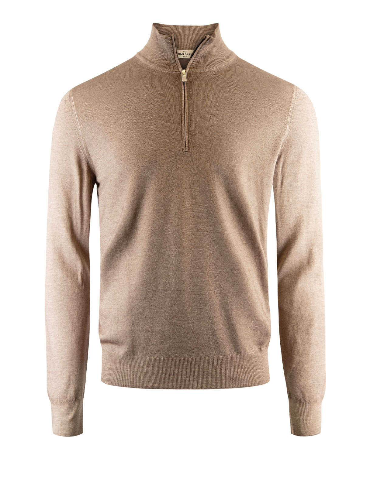 Half Zip-Tröja Vintage Merinoull Beige