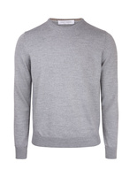 Fashion Fit Crew Neck Merino Pullover L.Grey Melange Stl 48