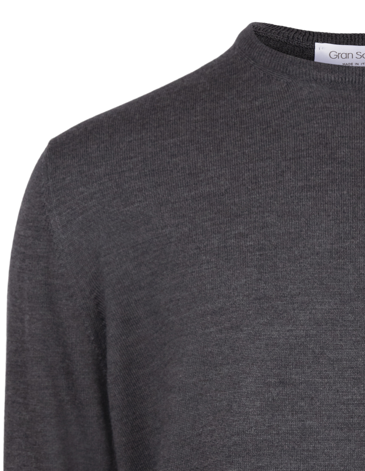 Fashion Fit Crew Neck Merino Pullover Charcoal Stl 46