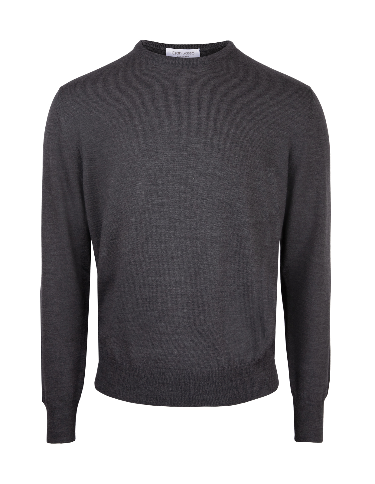 Fashion Fit Crew Neck Merino Pullover Charcoal Stl 52