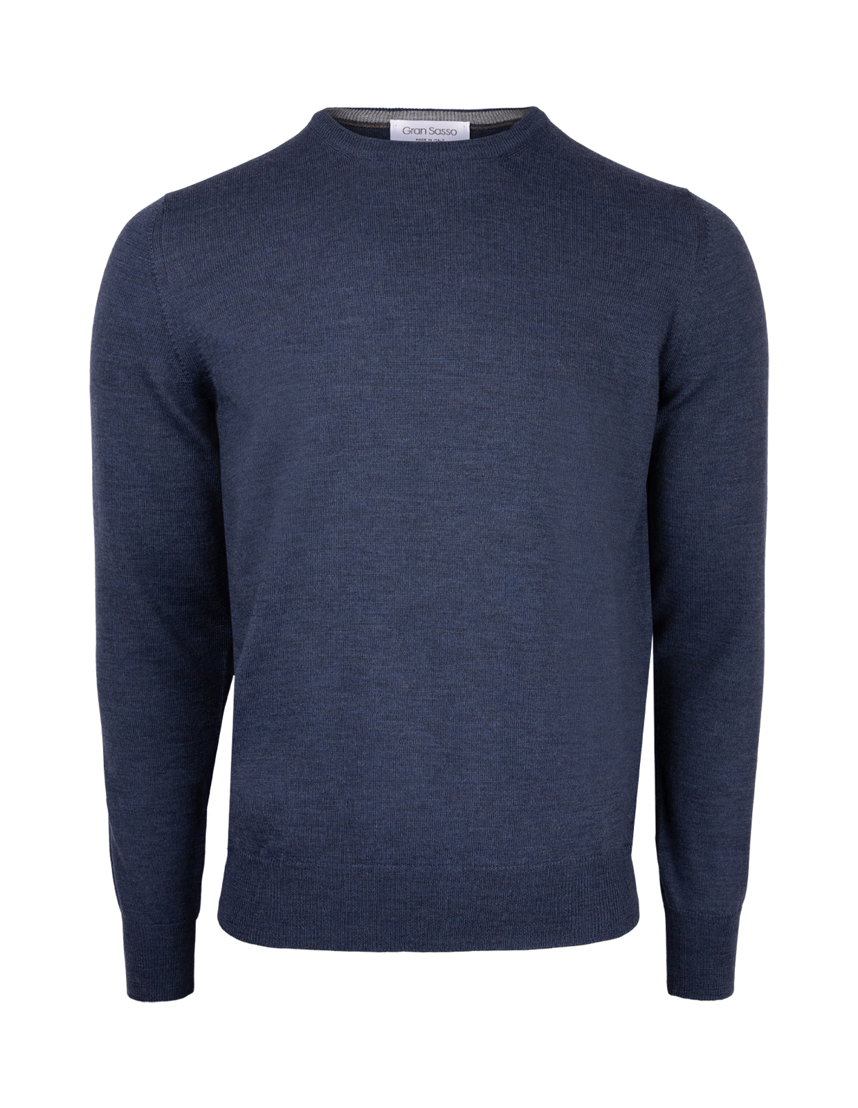 Fashion Fit Crew Neck Merino Pullover Denim Stl 52