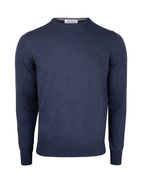 Fashion Fit Crew Neck Merino Pullover Denim Stl 48