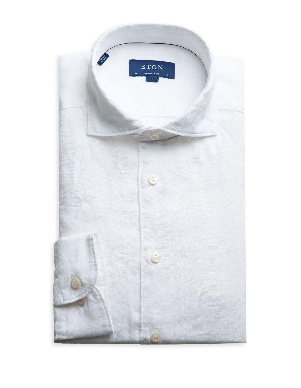 Contemporary Fit Soft Linen Shirt White