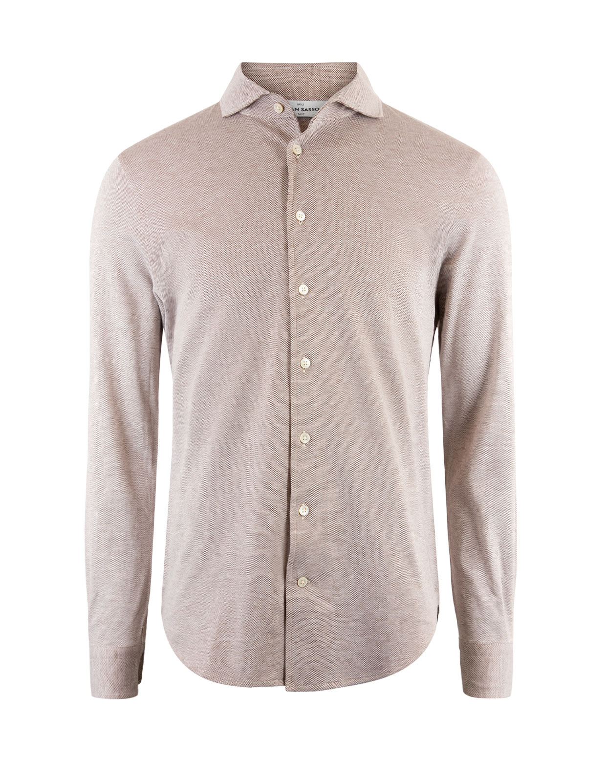 Pique Cotton Jersey Shirt Light Brown