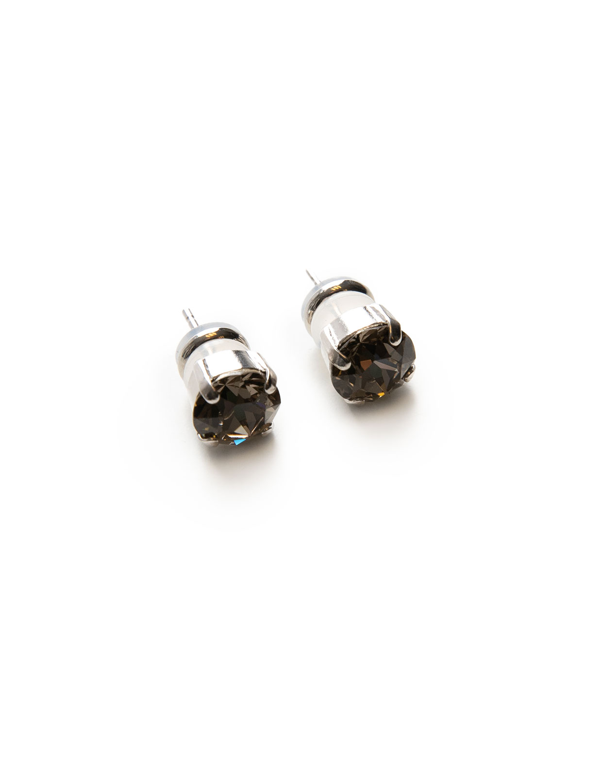 Classic Studs Earring Rhodium Greige